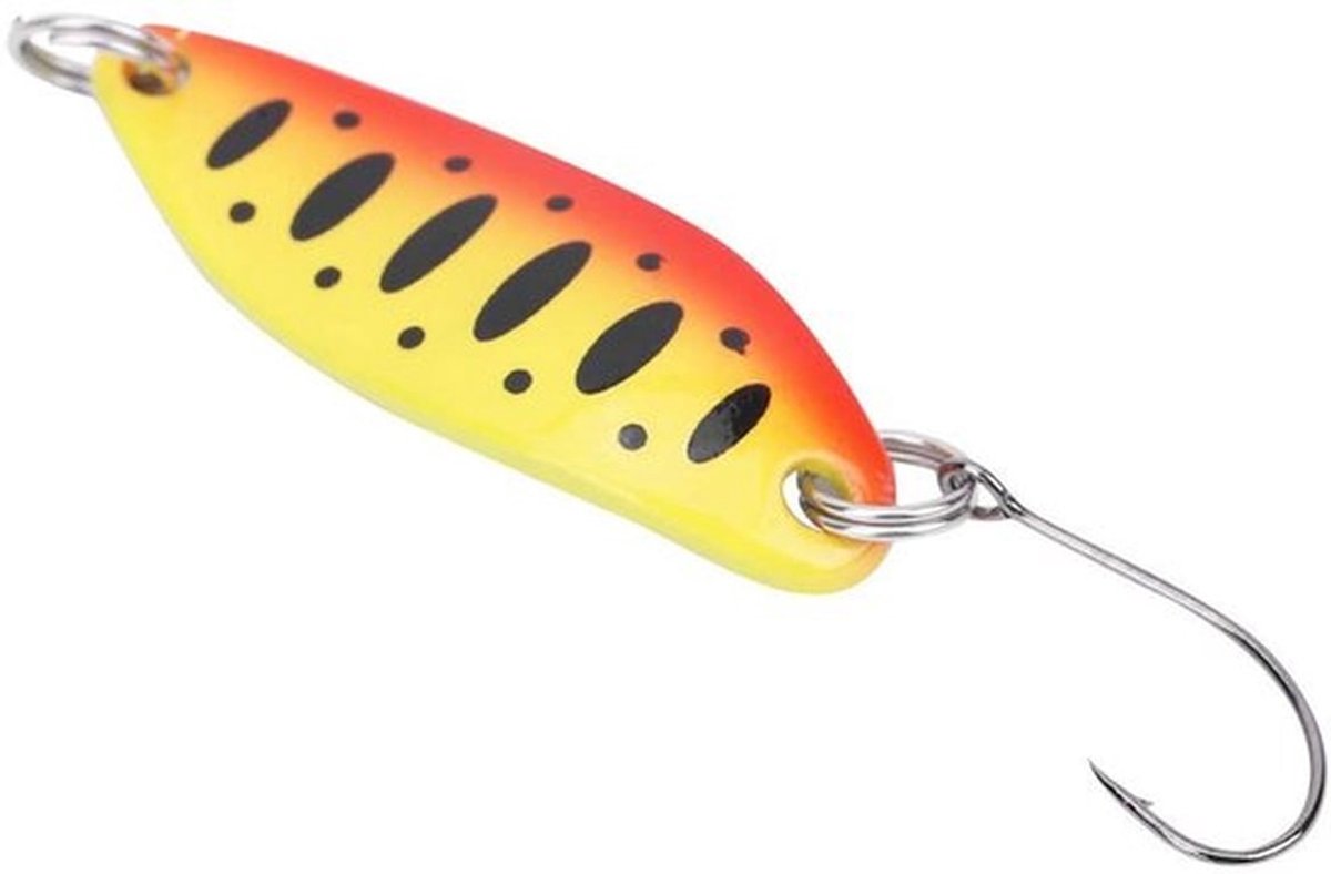 Kunstaas - Forel Lepel - Aas voor Roofvis - Set voor Spinvissen - Char/Baars - Oranje/Zwarte Stip - Vissersaas