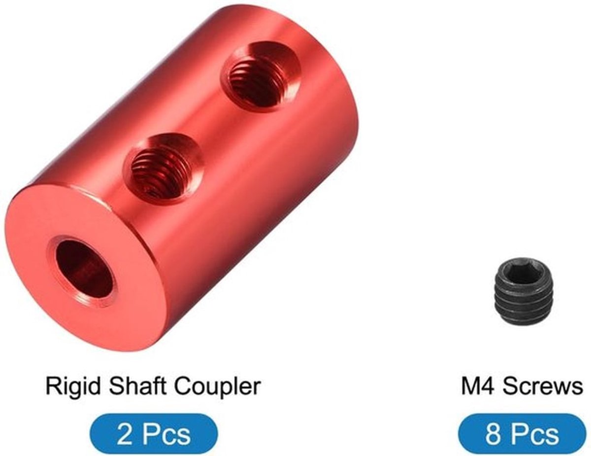 Stijve Koppeling Aluminium Legering - Aansluiting Motor - 3D-Printer - Model Boten - 5 mm Boring - 2 Stuks - As Koppeling
