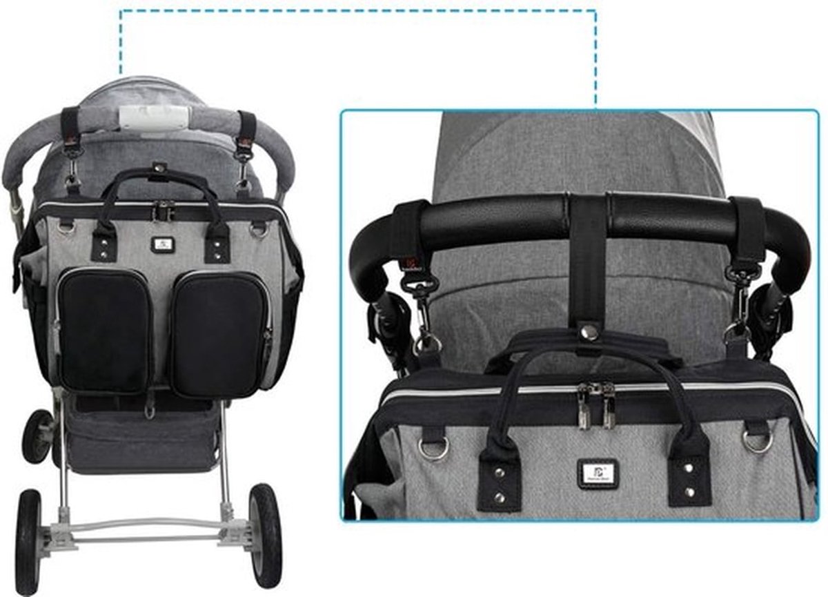 Luiertas Waterdicht - Verstelbare Schouderriem - 30x40x16 cm - Vele Vakken - Inclusief Verschoonmatje - Duurzaam Oxford-Stof - Diaper Bag