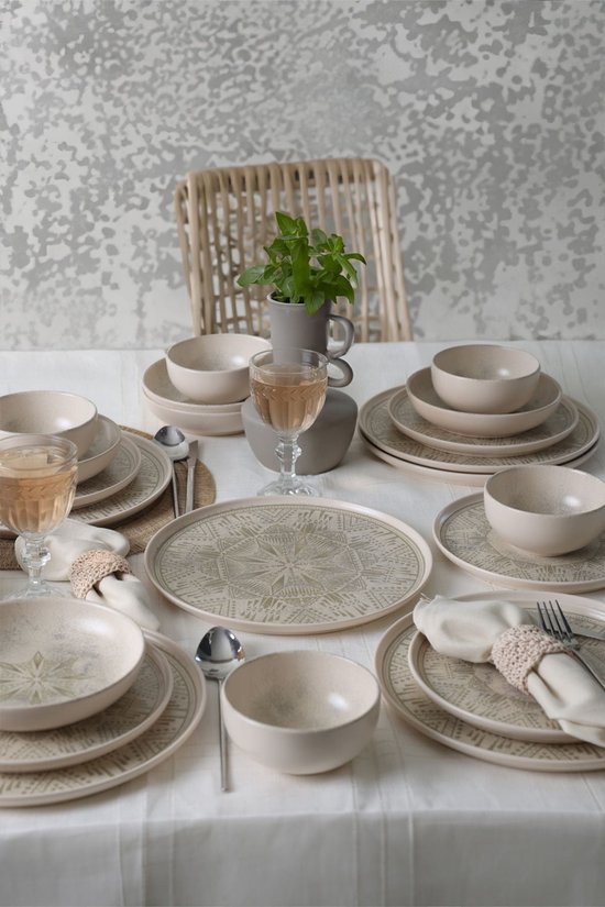 Keramika Serviesset - Groundlace - 24 delig - 6 persoons - Stoneware — afbeelding 3