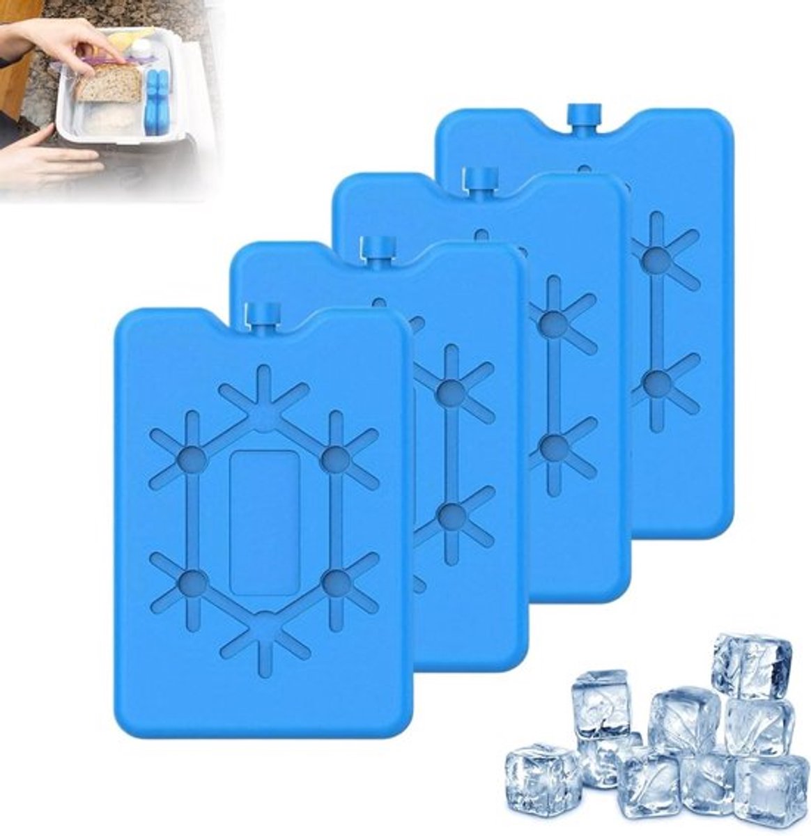 Herbruikbare koelelementen voor koeltas lunchpakket picknick camping 200 ml 4 stuks