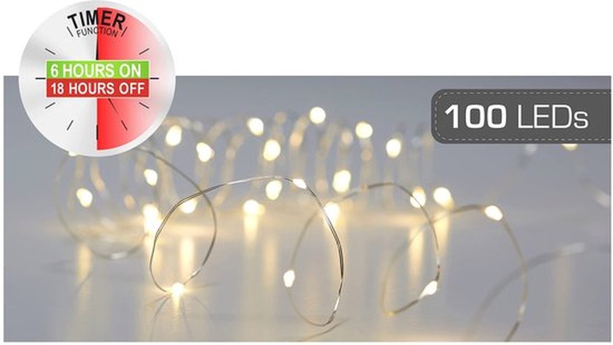 - Led-lichtsnoer - Microdraad - Flexibel en stijlvol - Warmwit - Timerfunctie - Veelzijdige verlichting - Geschikt voor elke gelegenheid