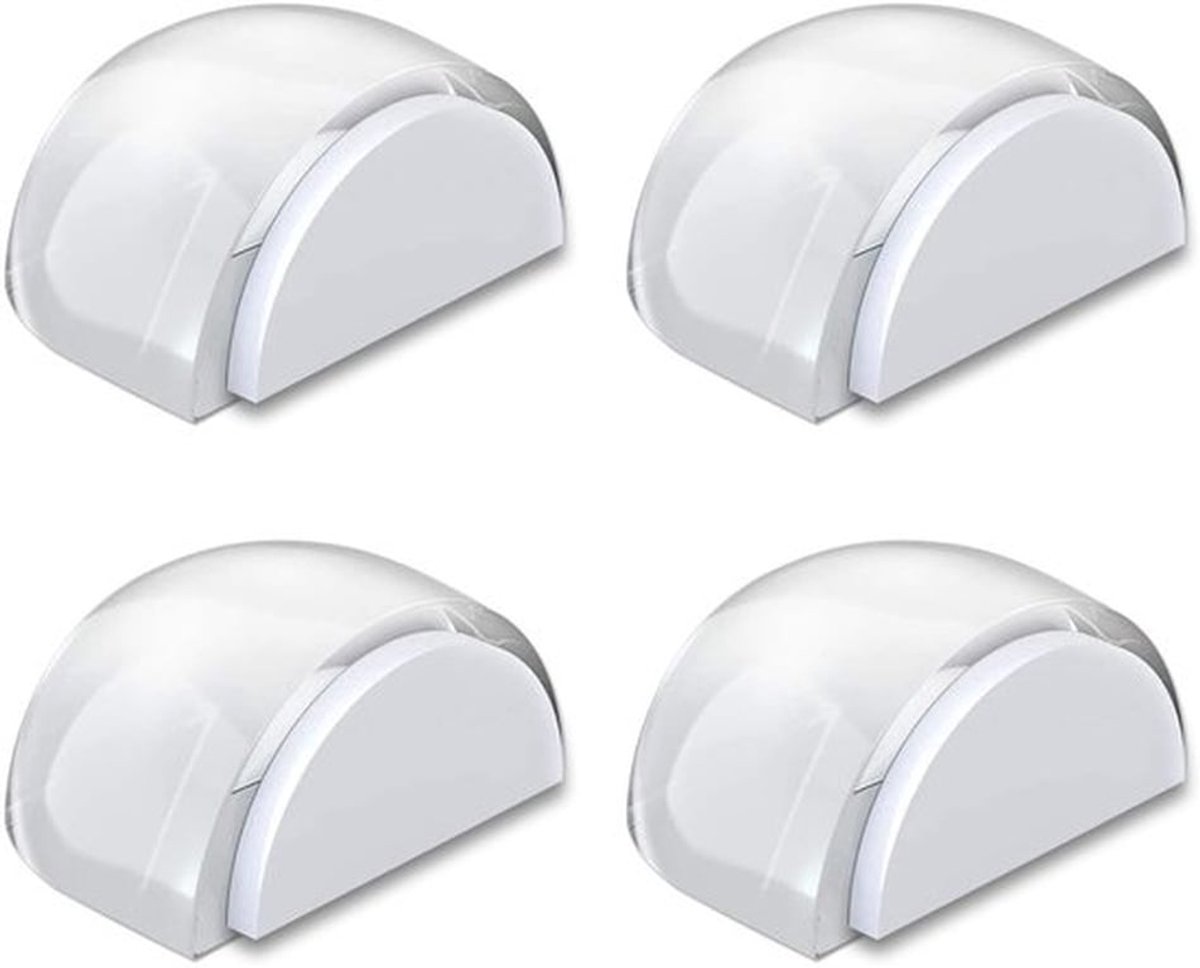 Deurstopper, zelfklevend, 4 stuks, transparante deurstopper, vloer om te plakken, deurbuffer, vloer, wandbuffer ter bescherming van muur en meubels, vloerdeurstopper geschikt voor alle harde vloeren