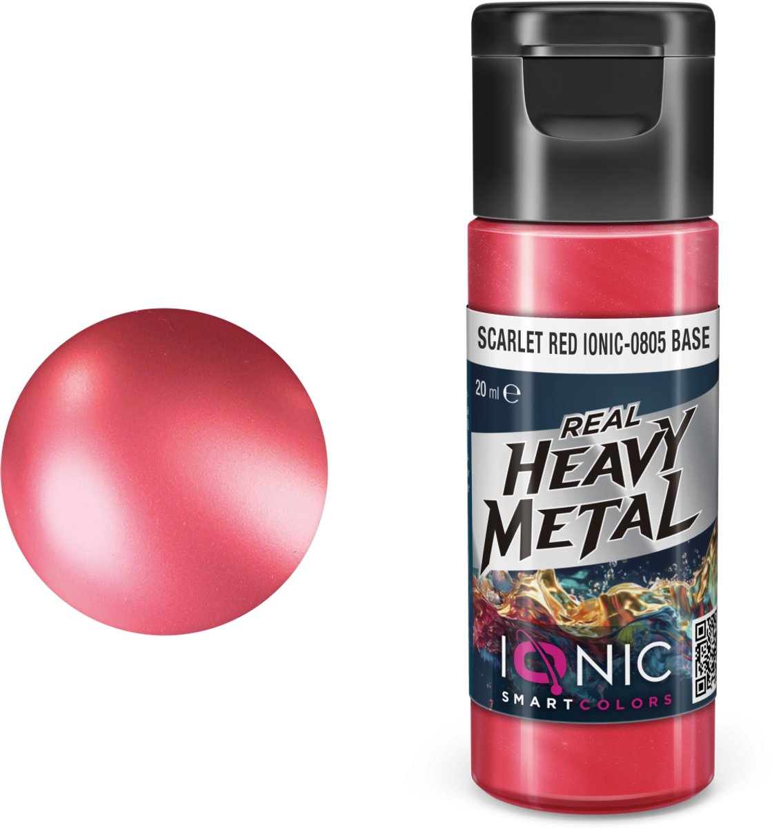 AMMO by Mig Jimenez Hobbyverf Acrylverf - MIG IO0805 Ionic Smart Colors - Real Heavy Metal - Scharlakenrood - Base - Metallic Acryl - 20ml Verf potje - 20 ml