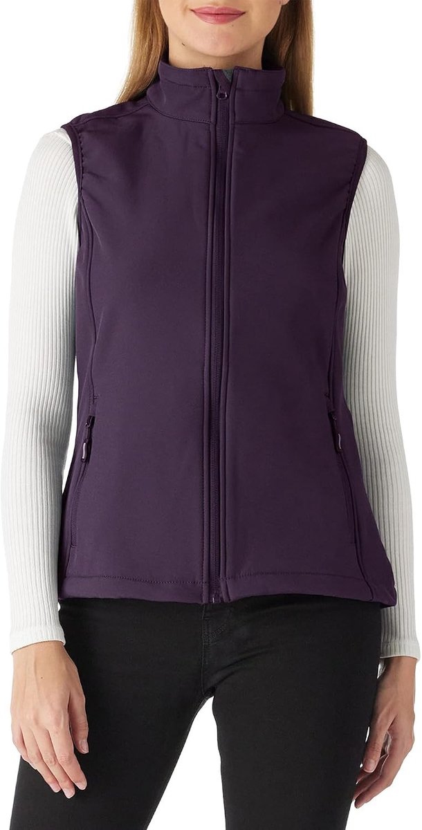 Loopvest - Lila - S - Softshell Mouwloos Jack met Fleece - Voor Dames