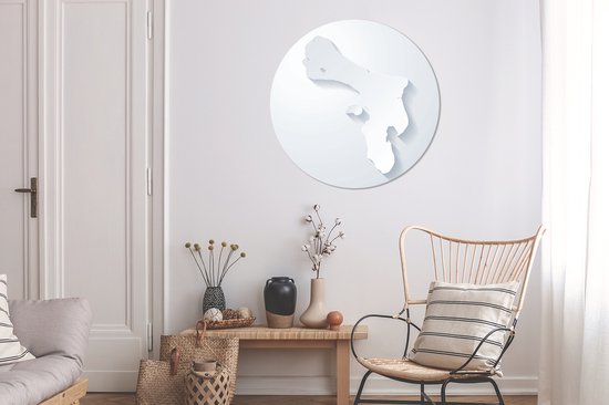 illustration noir et blanc de Bonaire sur fond blanc Cercle mural aluminium ⌀ 90 cm - tirage photo sur cercle mural / cercle vivant / cercle jardin (décoration murale)