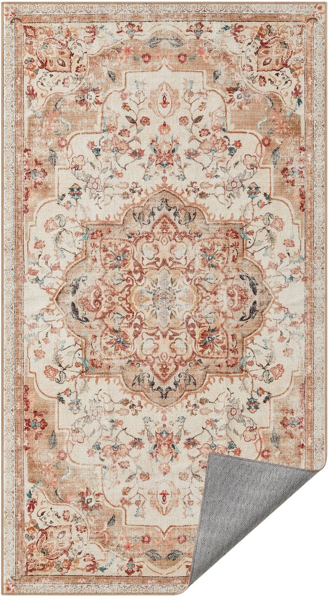 SONGMICS HOME - Tapijt - Vintage Vloerkleed - Wasbaar en Antislip - Voor Woonkamer Slaapkamer Keuken