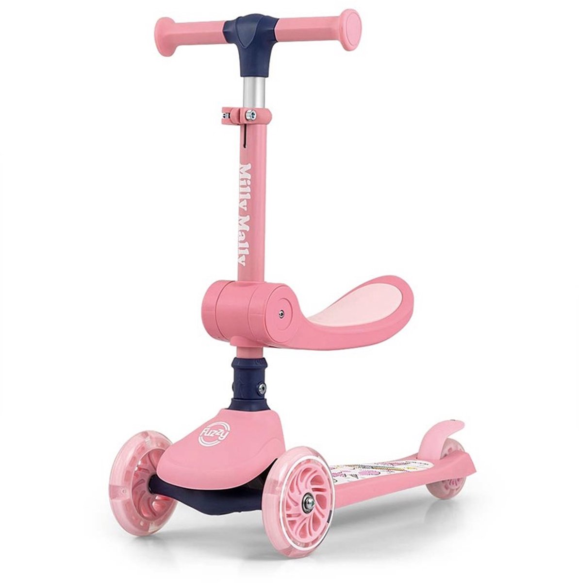 Milly Mally Fuzzy 3-wiel balancestep met zitje roze - Loopfiets