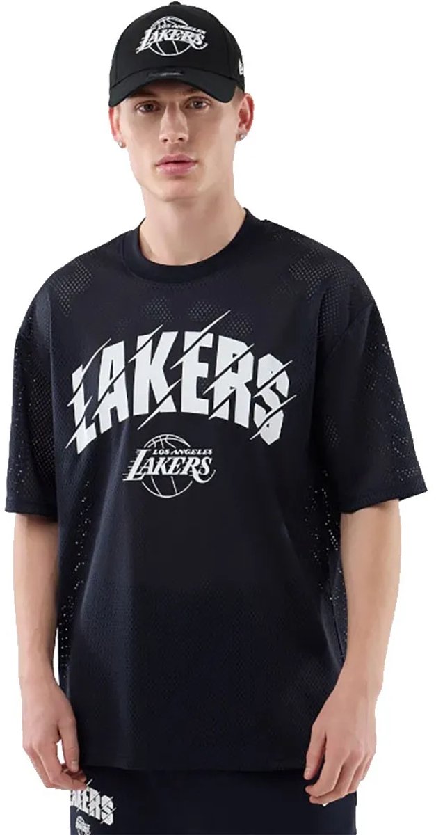 T-shirt New Era Los Angeles Lakers NBA Core Plus Mesh Blauw