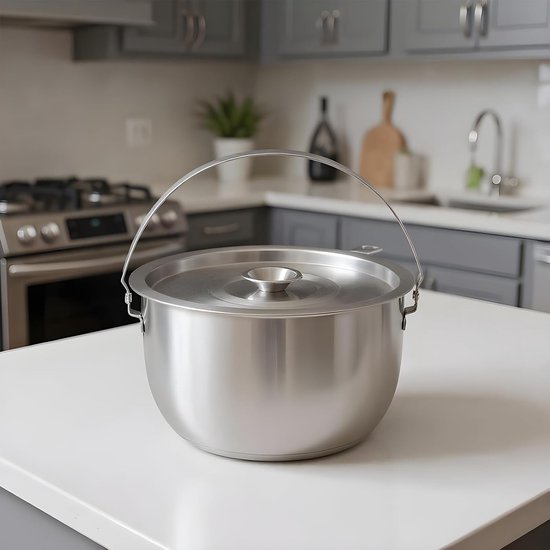 Kampvuur Pot - Buiten Kookpan - Outdoor Koken - Roestvrij Staal - 14x20.5x14 cm - Zilver — afbeelding 3