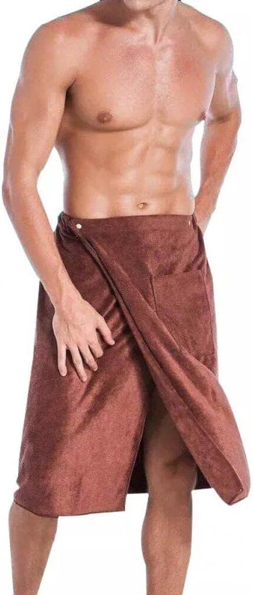 Heren Badjas - Badrok Handdoek - Ontspanning na douchen - Met handig voorvak - 70x140 cm -