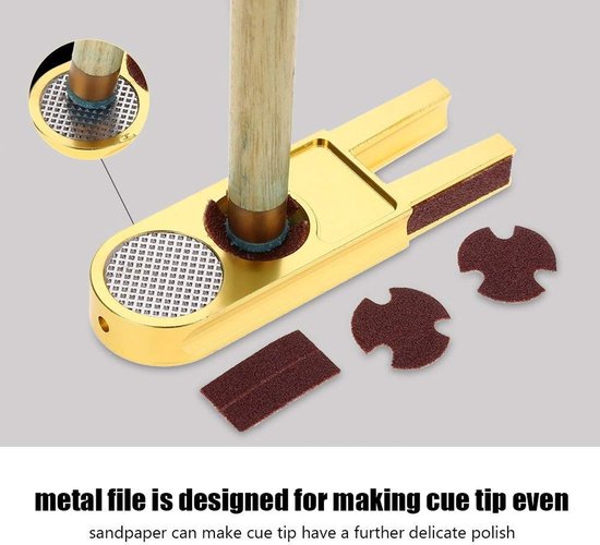 Dailygoods - 3-in-1 Multifunctionele Biljartstaart Tip Trimmer - Reparatiegereedschap - Duurzaam Staal - Handig Accessoire - Geschikt voor Biljartkeu van Dailygoods — afbeelding 5