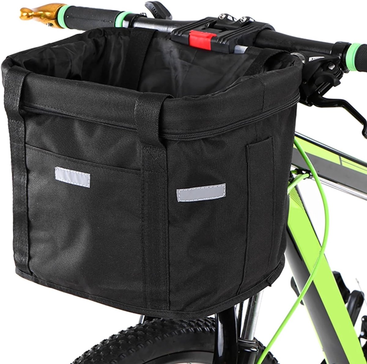 Fietsmand - Stuurmand - Boodschappen Vervoeren - Verwijderbaar - 34 cm - Zwart