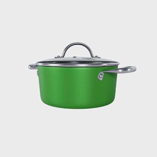 Kookpan met deksel - Stoofpan Soeppan - Langzaam Koken - Krasbestendige coating - 24 cm - Groen — afbeelding 3