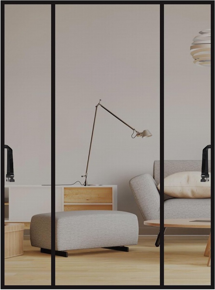 Vliegenscherm met Magneten voor Deuren en Raamdeuren, 160 x 210 cm, Ideaal voor Toegang en Balkon, Makkelijk te Installeren en Te Sluiten