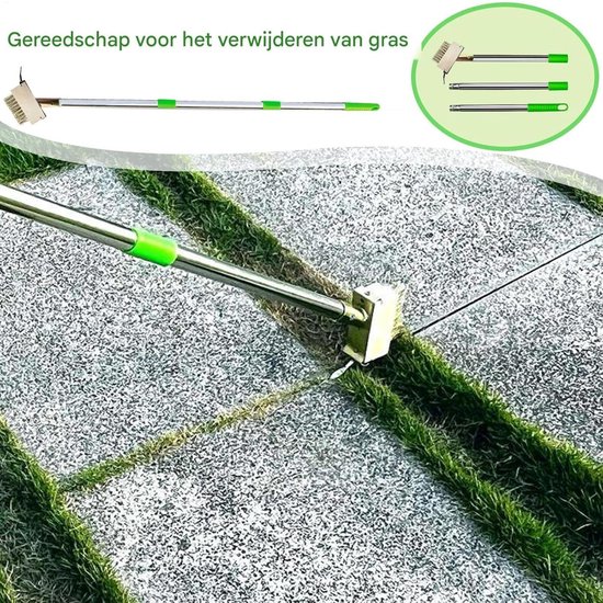 Mosverwijderaar Borstel - Onkruidgereedschap - Buitenreiniging - 2-in-1 Schraper - Verstelbaar Handvat van Merkloos	 — afbeelding 2
