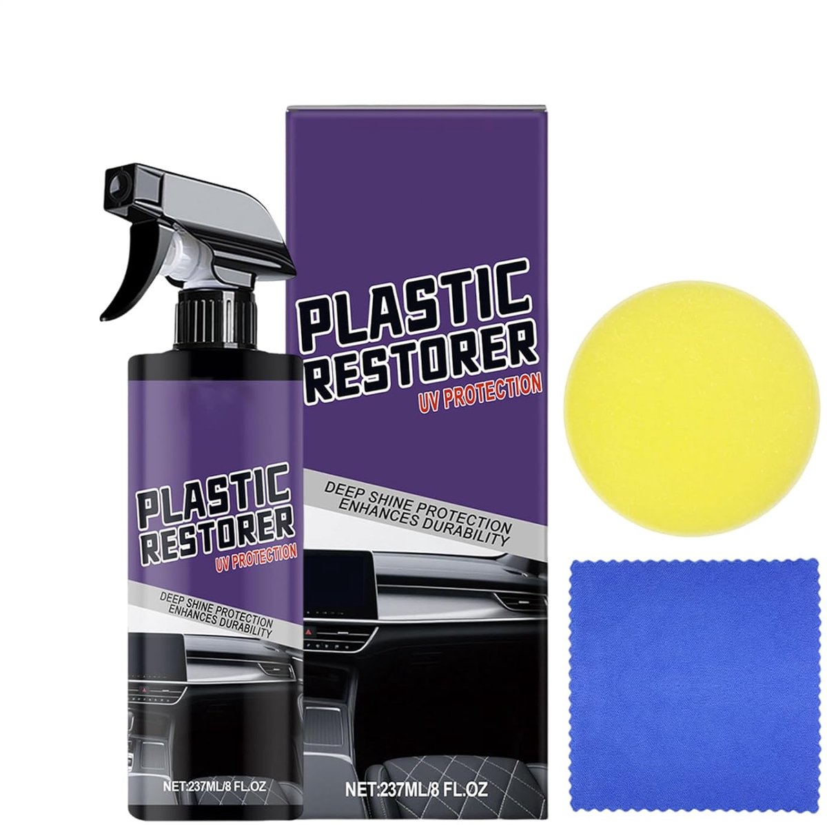 Auto Trim Restauratie - Kunststof Hersteller - Auto Opfrissen - Langdurige Bescherming - 237 ml - Zwart