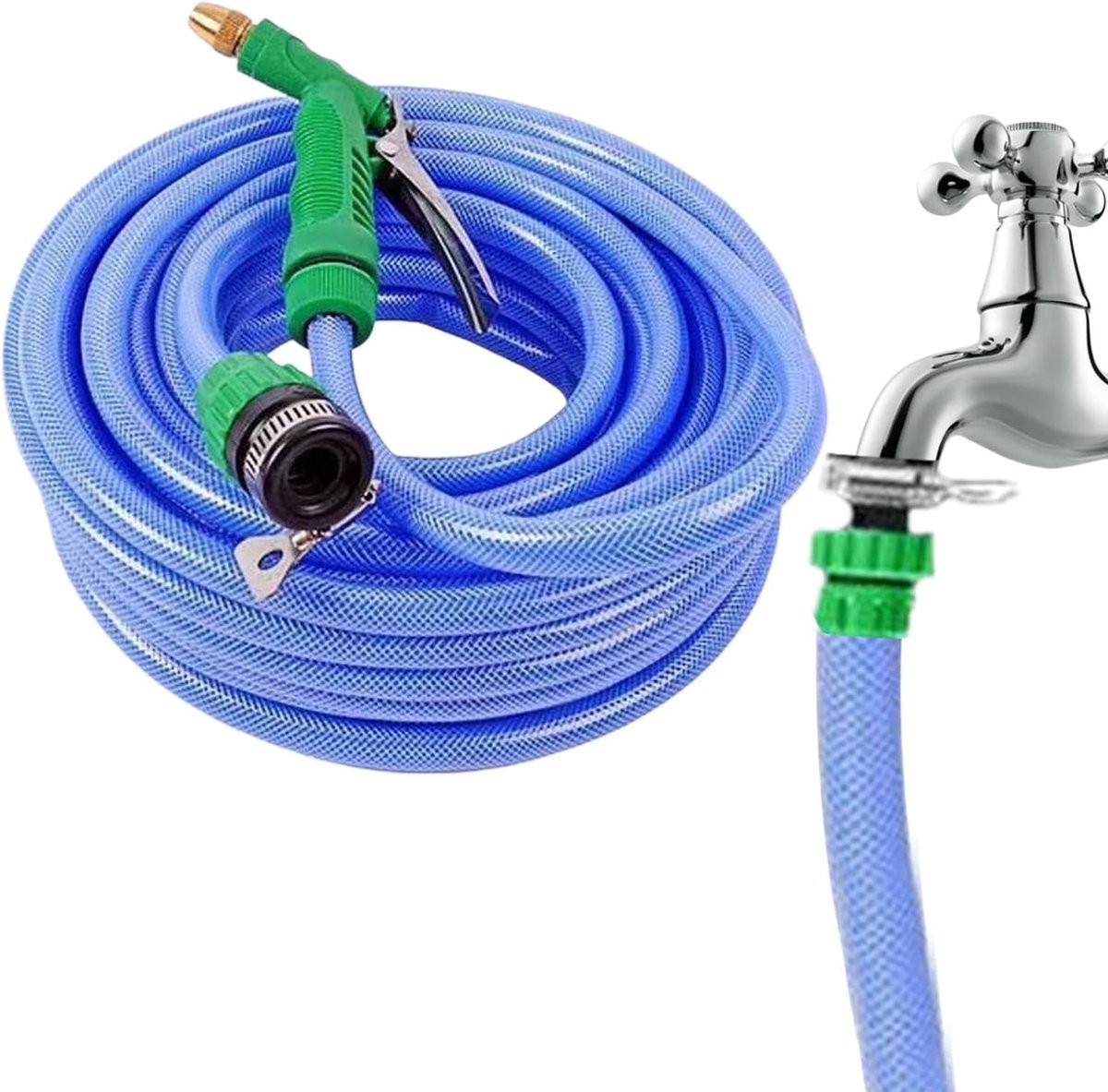 Flexibele tuinslang - Lange slang Irrigatieslang - Tuin water geven - Anti-verdraaiing - 15 m - Grijs