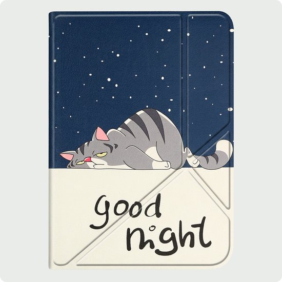 Hoes Geschikt voor Kobo Clara 2E Hoesje Bookcase Cover Hoes Trifold - Hoesje Geschikt voor Kobo Clara 2E Hoes Cover Case - Kat — afbeelding 4