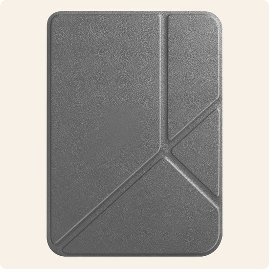 Hoesje Geschikt voor Kobo Clara 2E Hoes Book Case Trifold - Hoes Geschikt voor Kobo Clara 2E Hoesje Book Cover - Grijs van Hoesje  — afbeelding 4