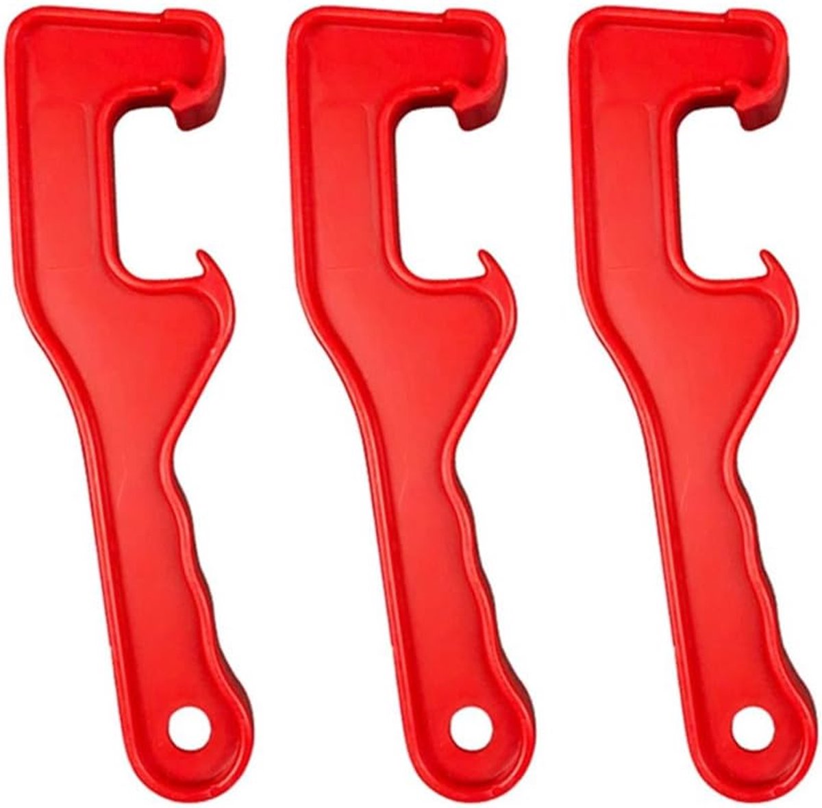 Emmer deksel opener - Verfblik gereedschap - Deksel verwijderen - Ergonomisch ontwerp - 3 stuks 203mm - Rood
