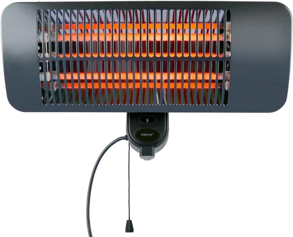 Terrasverwarmer - Buitenverwarming - Buiten Zitten - Infrarood Verwarming - 2000W 3 Niveaus - Zwart