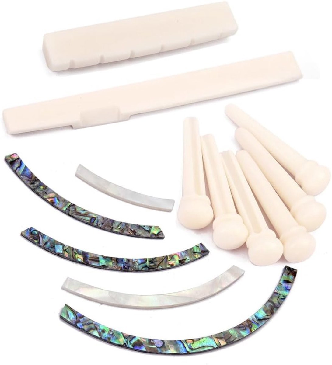 Natuurlijke Abalone Schelp Gitaar Truss Rod Cover - Curved Strips en Geluidsgat Inleg van 5mm Breedte