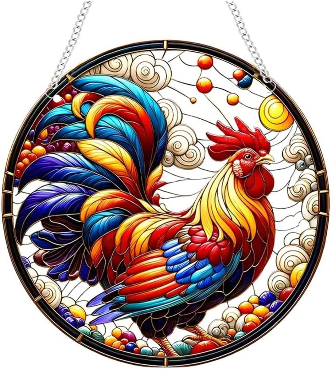 Acryl Raamhangers - Zonnevanger Ornament - Huis Tuin Decoratie - Levendige Kleuren - 20x20 cm - Gekleurd