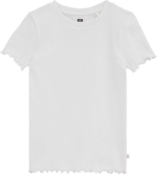 WE Fashion Meisjes slim fit T-shirt met ribstructuur