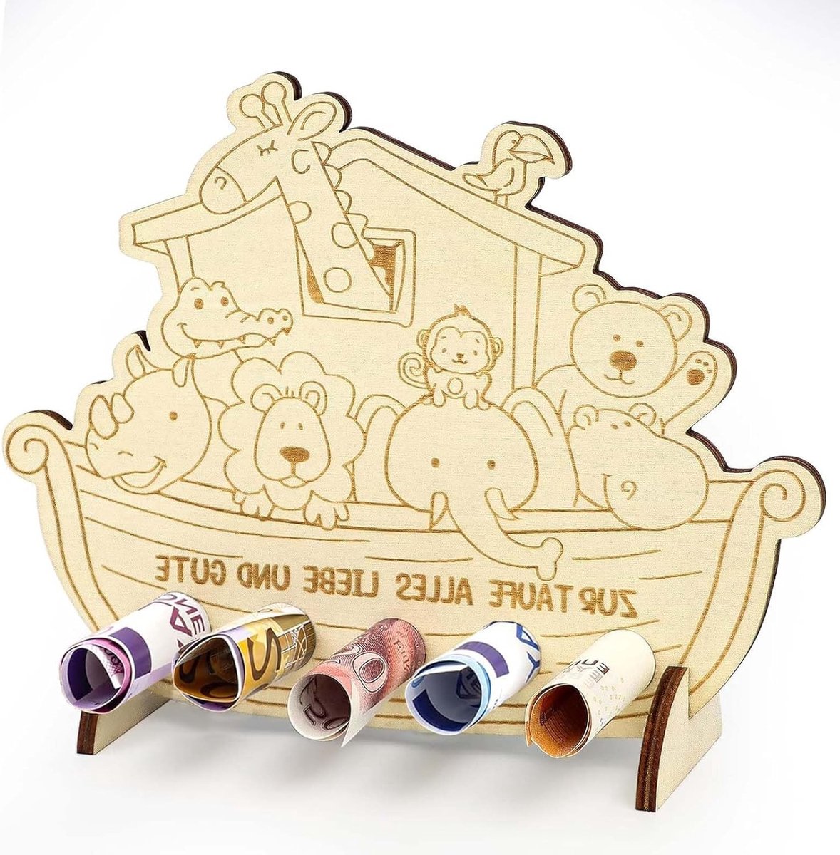 Houten Noah's Ark als doopcadeau voor kinderen, creatief geldcadeau, unieke geschenken voor meisjes en jongens, herinneringen voor speciale gelegenheden
