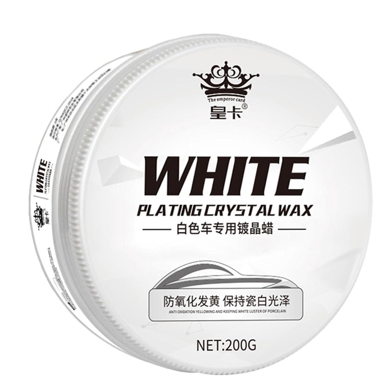 Autowas Pasta - Glans Wax - Auto Polijsten - Voor Witte Lak - 200 gram - Wit