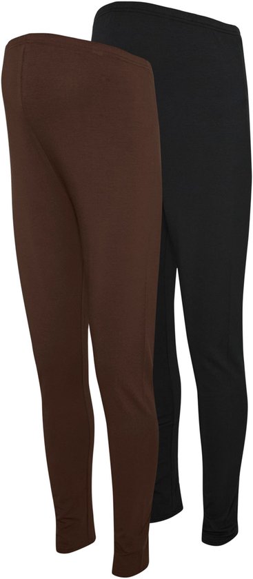 Bruine en zwarte dameslegging, nauwsluitend model.