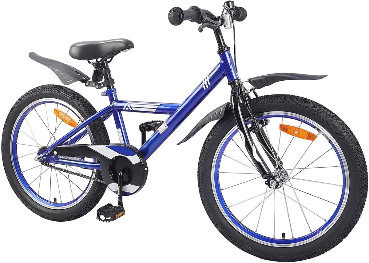 Kinderfiets - Jongensfiets Meisjesfiets - Vrije Tijd - Veilige Remmen - 18 Inch - Donkerblauw