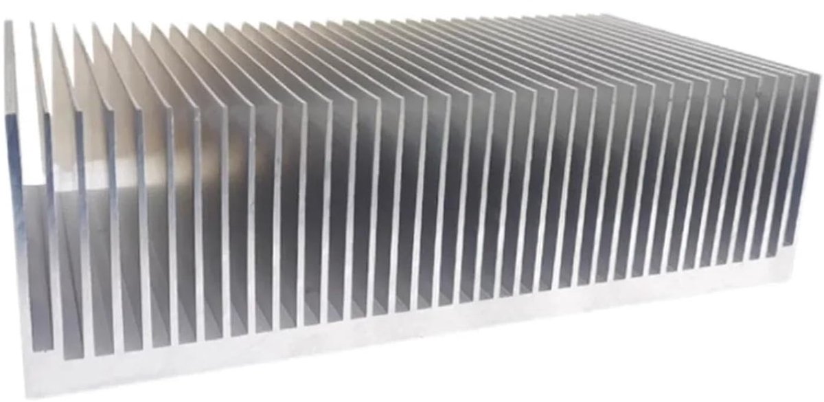 Aluminium Heatsink Profiel - Koellichaam Blok - Elektronica Koeling - Brede Vormgeving - 220mm Breed - Zilver