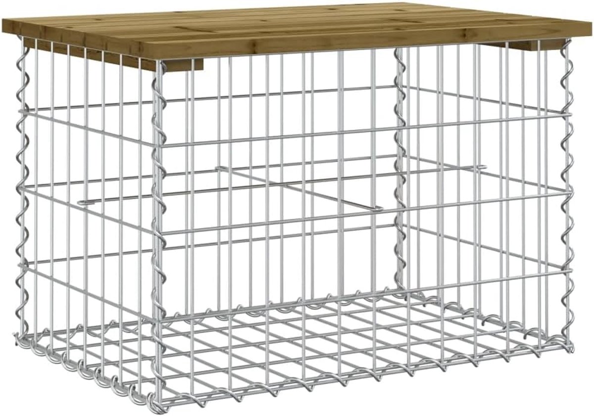 Tuinbank - Buitenbank picknick - Ontspannen in tuin - Schanskorfbasis - 63x44x42 cm - Houtkleurig