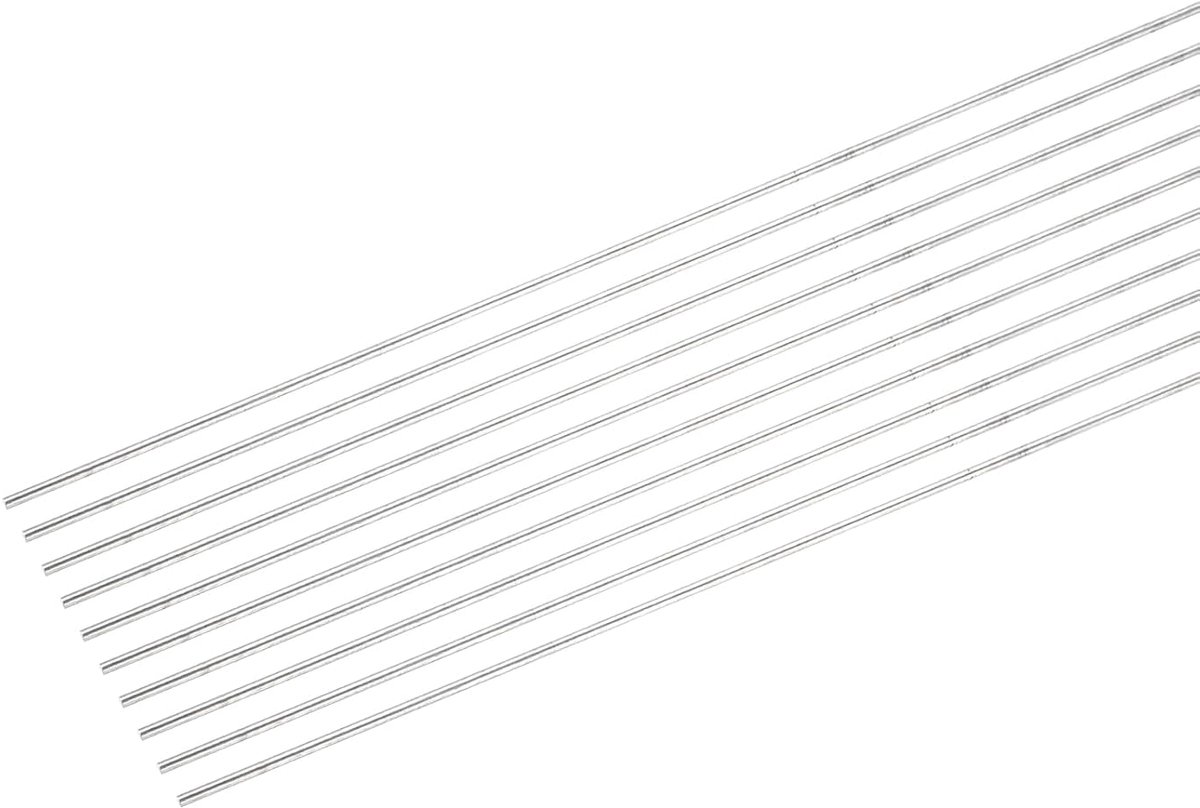 10 stuks aluminium ronde staaf 3 mm x 255 mm 6061 aluminium stang massief metalen draaibank staaf lagers voor doe-het-zelf knutselmodelauto (zilverkleurig)