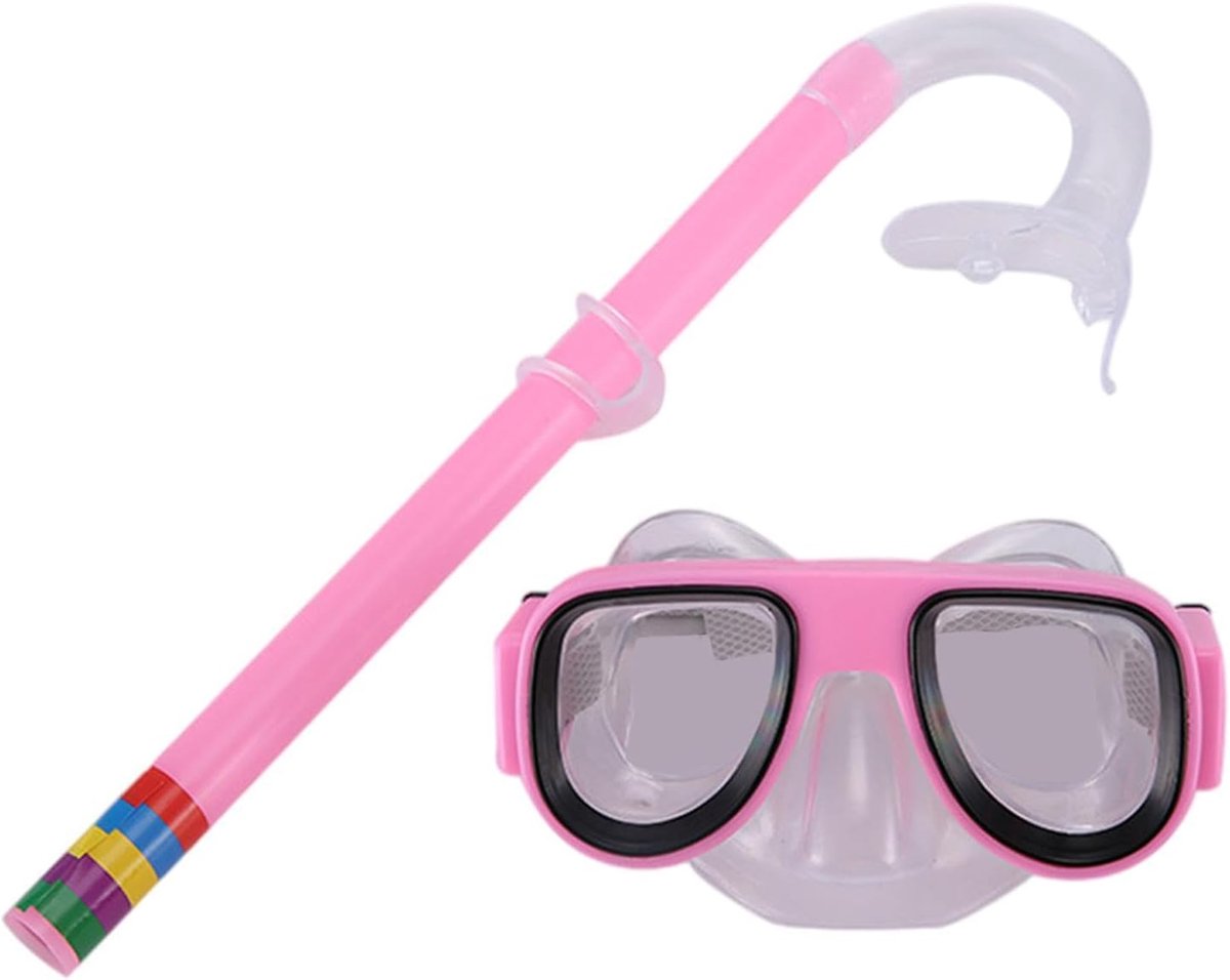Duikbril snorkelset snorkeluitrusting voor kinderen, ergonomische | pasvorm, vrije ademhaling, gehard glas