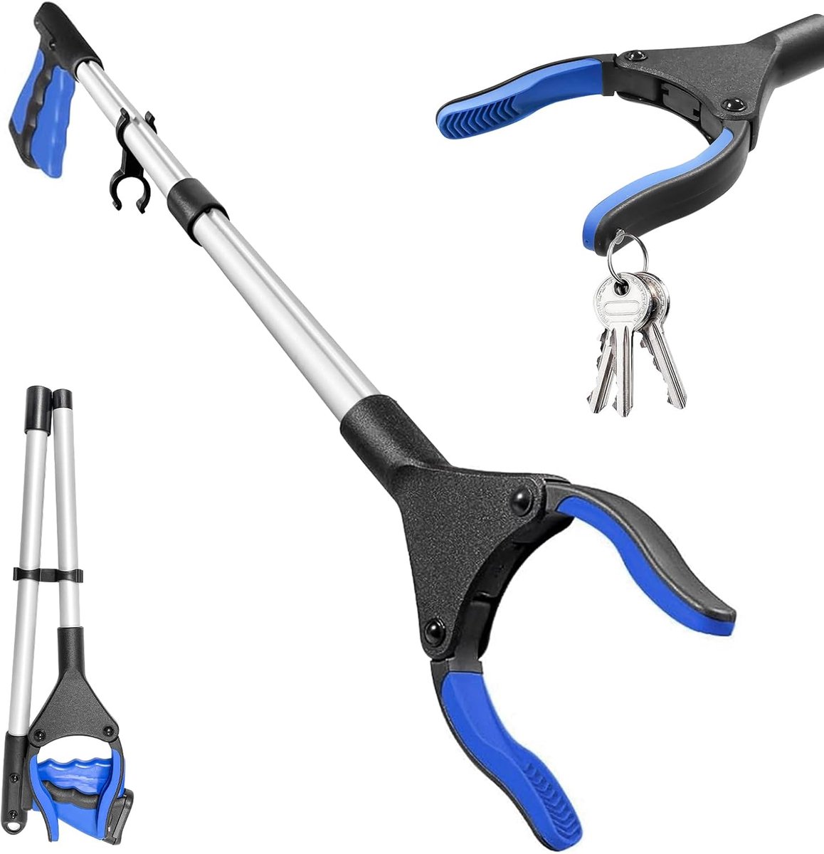 81 cm opvouwbare grijptang, grijper met 360° draaibare breedte grijpkop, afvaltang met magneten, voor senioren, gehandicapten, zwangere vrouwen | Vuilnistang met magneten, voor senioren, gehandicapten, zwangere vrouwen
