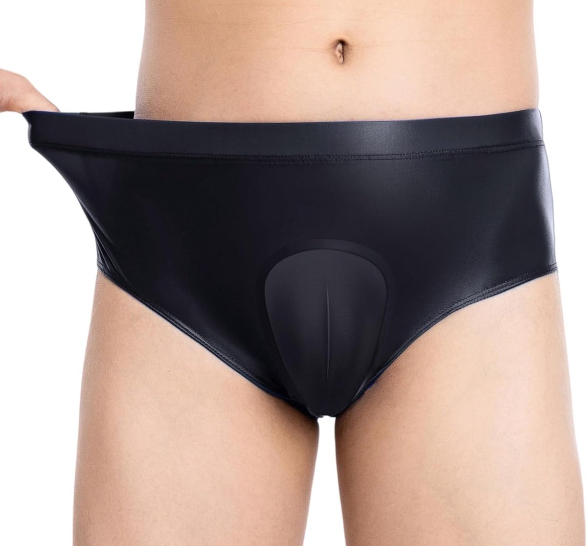 Heren camel toe slips, crossdresser, verstopte brief, glossy gaff, transgender slipje, EU S-XL (Azië M-XXL)