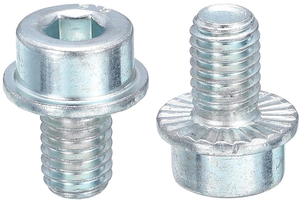 M8 x 12 mm zeskantschroeven met binnenzeskant, 30 stuks koolstofstalen flensschroeven volledige schroefdraad machineschroeven voor machines, huisreparaties en bevestigingen