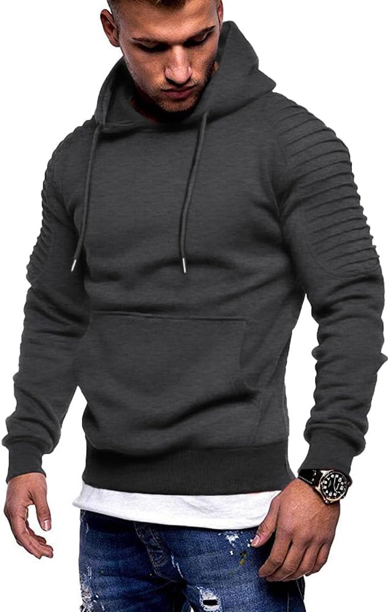 Trainingshulp voor heren, lichtgewicht sportschool, sportief sweatshirt, modieuze trui met capuchon en zak donkergrijs XXXL, donkergrijs, 3XL