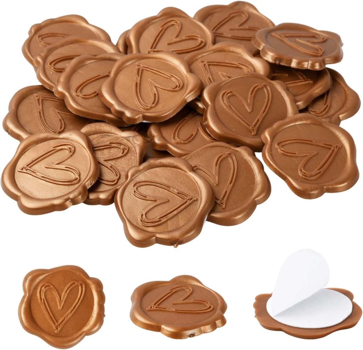 20 gouden waszegels zelfklevend - vintage stickers voor bruiloften, uitnodigingen, enveloppen, geschenken, verjaardagen en feestjes - klassieke wasstickers voor zegels