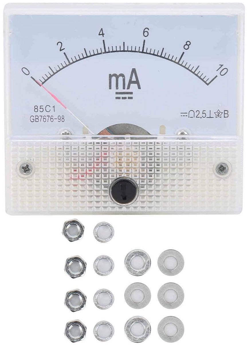 Analoge Ampèremeter, 85C1 DC 0-10MA Pointer Ampèremeter Hoofd Ampèremeter Paneel Huidige Meetinstrument met Eenvoudige Structuur