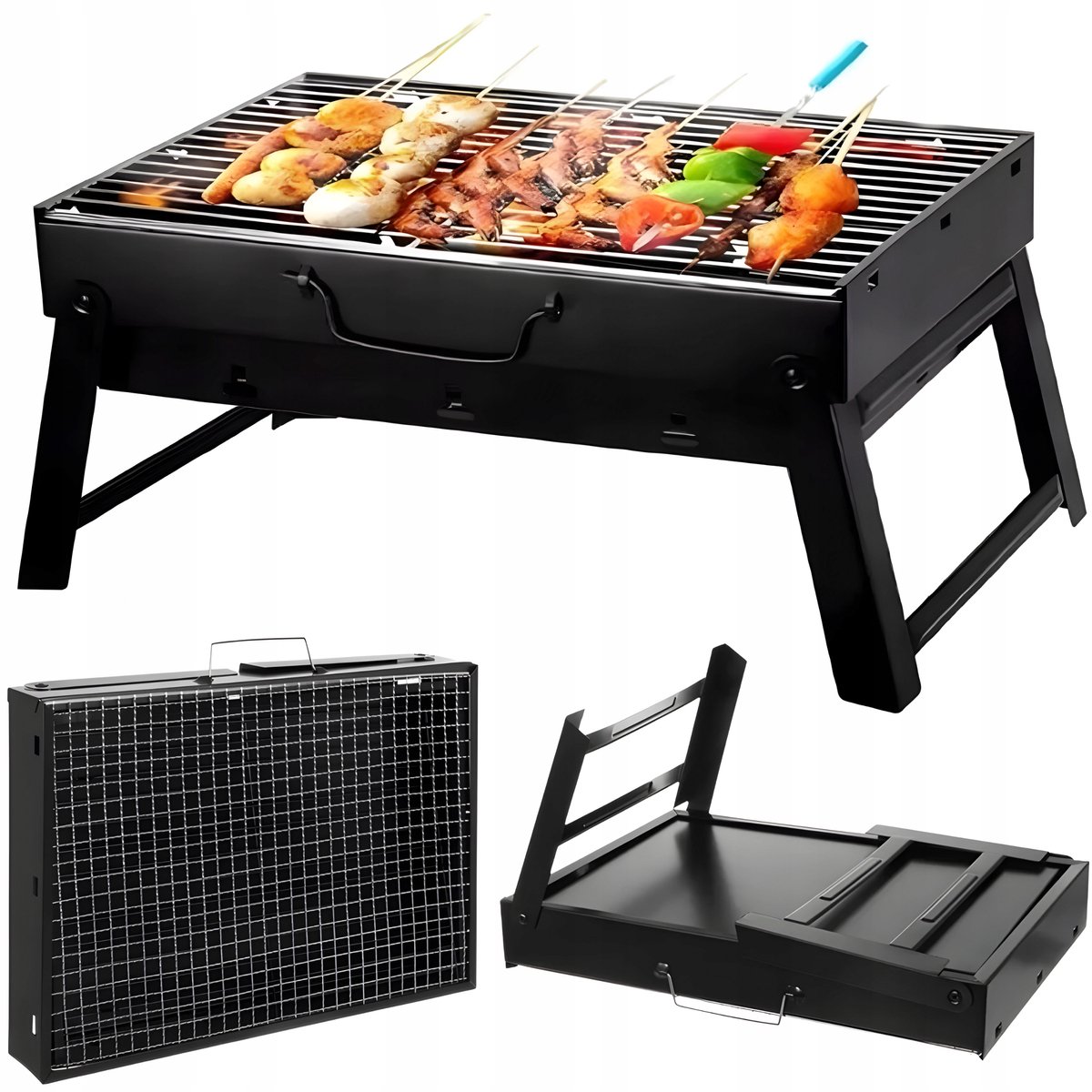 Draagbare XL Koolgrill 36x29cm - Opvouwbaar & Lichtgewicht