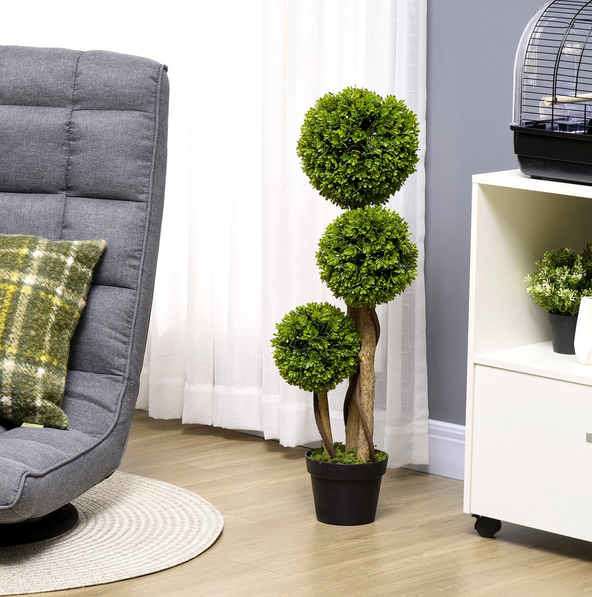 Kunstplant Buxus 90 Cm Met Uv Bescherming Kunststof Groen Voor Binnen En Buiten Met Pot Onderhoudsvriendelijk