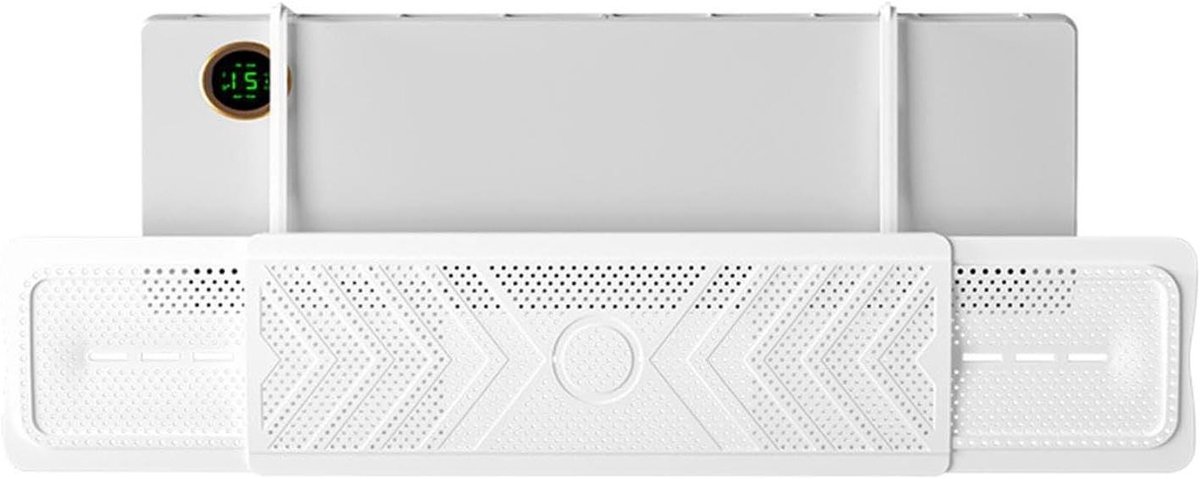 Airconditioning Windscherm - Luchtstroom Deflector - Comfort Verhogend - Boorvrije Installatie - 60-94 cm - Wit