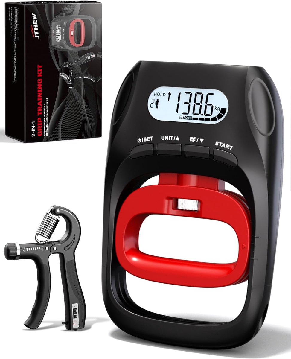 Gripkracht Tester Trainer - 180kg Elektronisch Handdynamometer - Verstelbare Weerstand - Verbeter Gripkracht - SnelShoppen