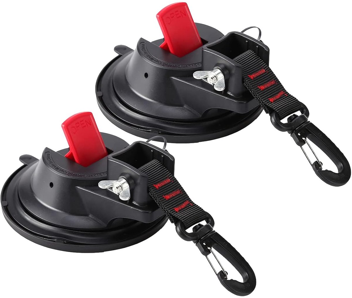Set van 2 grote zuignap haken - extra sterke zuignappen - multifunctioneel - ideaal voor camping - SnelShoppen