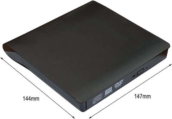 Externe DVD Brander - DVD RW Drive - Bestanden Archiveren - USB 3.0 Interface - Ultra-dun formaat - Zwart — afbeelding 3
