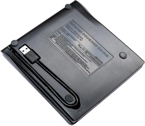 Externe DVD Brander - DVD RW Drive - Bestanden Archiveren - USB 3.0 Interface - Ultra-dun formaat - Zwart — afbeelding 2